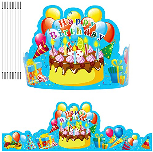JTIEO 35Pack Birthday Party Crowns for Kids - Paper School Classroom Hats and VBS Supplies