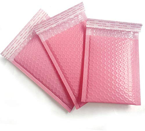 Toddmomy 50 Stück Rosa Luftpolsterfolie Luftpolsterfolienbeutel Selbstdichtende Luftpolsterbeutel Die Stoßfeste Schaumstoffbeutel für Versand Lagerung Und Umzug Verdicken (Rosa 15 X 11 Cm)