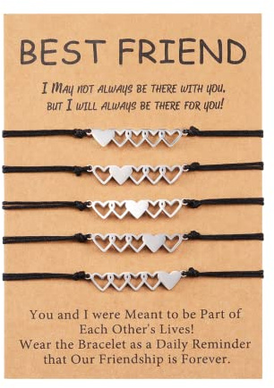 Cheerslife 5 pezzi Braccialetti Amicizia Bracciale Lunga Distanza Promesse Braccialetto Uguali Migliori Amici Per Le Signore Pairs Madre Figlia Bracciali Regalo Per Donne Ragazze Ragazzo Natale