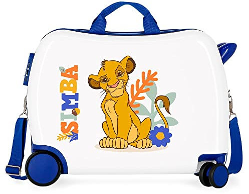 Disney EL Rey Leon Kinderkoffer, Weiß, 50 x 39 x 20 cm, starr, ABS-Kombinationsverschluss, 34 l, 1,8 kg, 4 Räder