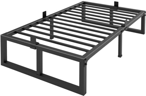 Yitong Angel 3ft Single Bed Frame 90x190 cm - 36cm Height Heavy Duty Metal Bed Frame Single Size with No Box Spring Needed Platform Bed Base Noise Free Easy Assembly Black