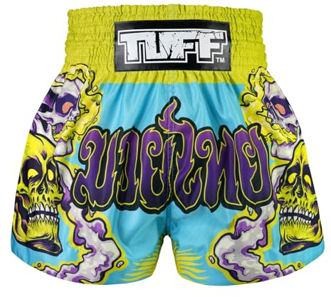 Tuff Sport Muay Thai Pantaloncini Boxe Stili Tradizionali Pantaloncini Allenamento MMA Kickboxing Abbigliamento, Tuf-ms682-ltb, M