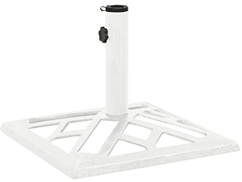 Socle de parasol Blanc 44x44x31 cm Fonte