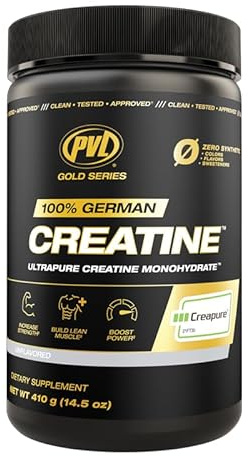PVL Creapure Creatine – 100% Pure German Creatine Monohydrate Powder-Pharmaceutical Grade Muscle Building Supplement for Strength Training, Pre Workout & Post Workout Protein Support–410g 82 Servings
