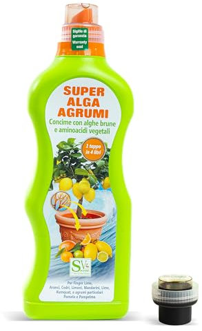 SAVINI VIVAI Concime Liquido Agrumi Super Alga Fertilizzante per Tutte le Piante per Abbondante Produzione Come Limoni Mandarini Arance in Vaso e Pieno Terra Made Italy