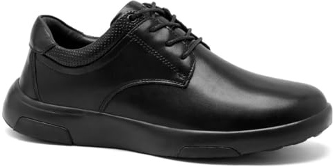 Men's Orthopedic Leather Dress Walking Shoes: Casual Outdoor Walking Shoes with Supportive for Arthritis, Comfortable Driving Genuine Oxfords for Ankle Pain Black Size 10