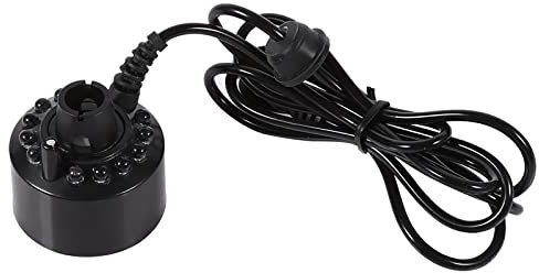 TOWEBOORY Brumisateur, 12 LED DC 24 V Brumisateur Fontaine d'eau étang Machine à Brouillard Atomiseur Humidificateur d'air pour Aquarium Intérieur Extérieur