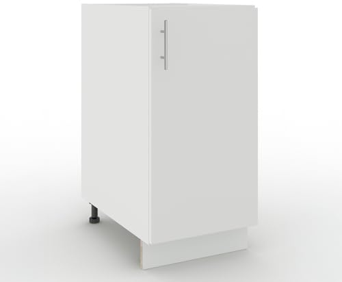 JD Greta Adjustable Kitchen Base Unit - 400mm - Base Cabinet with Door (No Worktop) - White Matt
