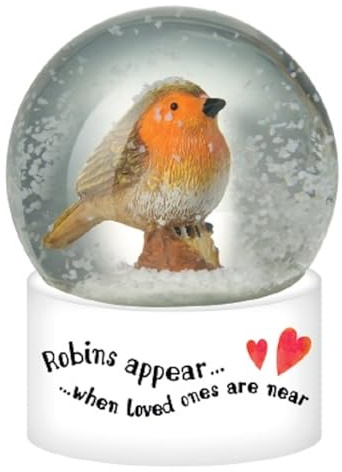Heaven Sends Large Robins Appear When Loved Ones Are Near Christmas Snow Globe