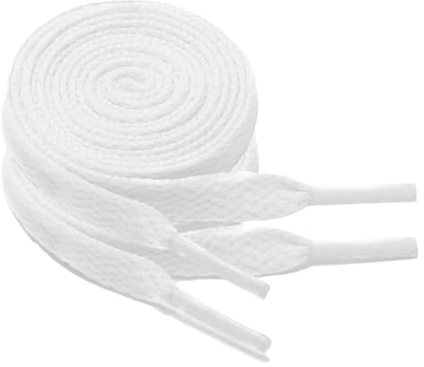 MUNZE Vsudo Lacci E Stringhe Sportivi Piatti Da 8Mm Per Sneakers, Scarpe Da Ginnastica E Scarpe Sportive - Bianco