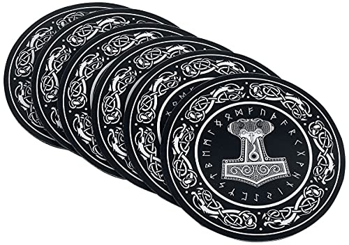 Rockbites 10FR4260361753274FR10 Untersetzer Thor Hammer-6er Set, 100% Polyvinylchlorid, Standard