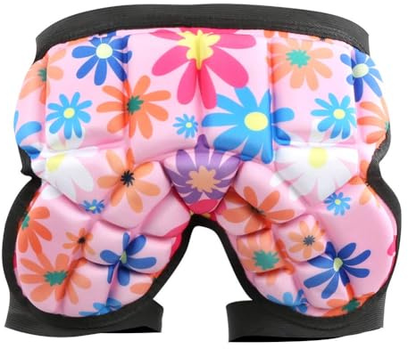 Alomejor Kids Hip Protection 3D gepolsterter Schutz Hip Sports Protective Gear Guard Pad zum Skifahren Rollschuh Snowboard(rot)