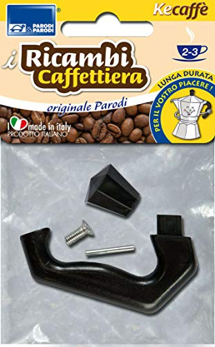 PARODI & PARODI 2-3 Tasses Moka, compatibles Bialetti et Autres Marques 1 Poignée de Remplacement pour Cafetière, Neutre, Standard