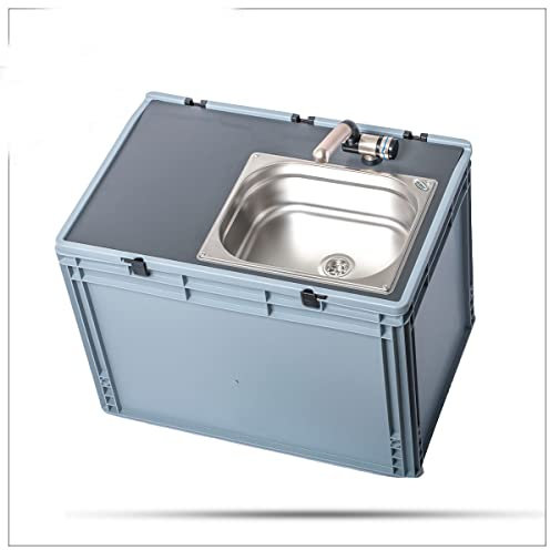 230 Volt Mobiles Handwaschbecken Waschbecken Weihnachtsmarkt Campingbox Kofferraum Bulli Zigarettenanzünder 10Liter Kanister Campingküche Campingbox Festival saubere Hände ad-ideen