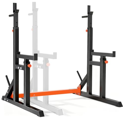 ISE Soporte Sentadillas Rack Ajustable, Estante de Barra con Pesas Soporte de Levantamiento Gimnasio para Banco de Peso, Máx 200kg