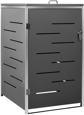 vidaXL Mülltonnenbox für 1 Tonne Abschließbar Rostfrei Müllbox Mülltonnenverkleidung Mülltonne Müllcontainer Gartenbox 69x77,5x115cm Edelstahl