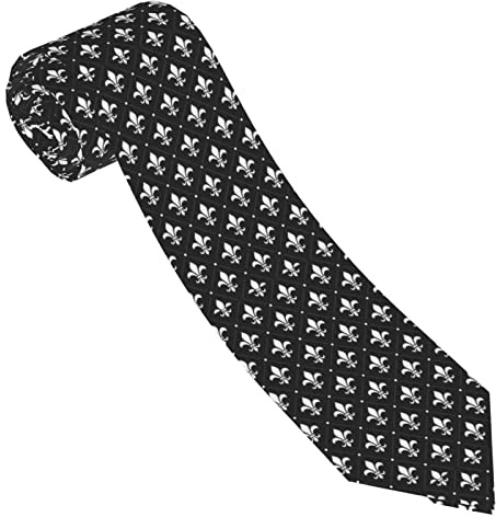 Slips svart Fleur De Lis slips vardaglig herr slips vardaglig formell slips för college uniform formell verksamhet, Herrslips 944, en storlek