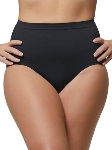 POMPEA Slip Donna in Morbida Microfibra, Mutande Donna Senza Cuciture a Vita Alta con Supporto FIanchi e Glutei