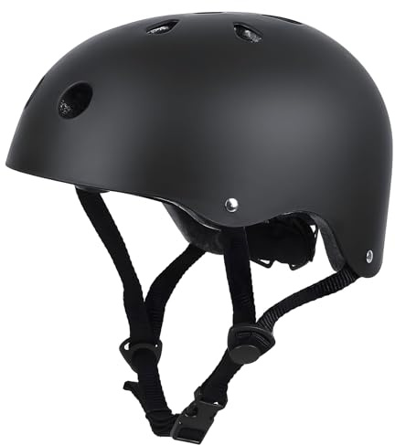 LeapBeast Casco Skate Casco Bicicleta con Certificado CE Unisex Adultos Hombres y Mujeres Multi-Deporte para Ciclismo, Skate, Patinaje (Negro, Small)