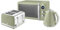 Swan Retro Kitchen Set, 1.5L Fast Boil Kettle & 4 Slice Toaster & 20L Digital Microwave, Green, SK19020GN, ST19020GN, SM22030LGN