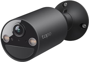 Tapo av TP-Link Trådlös utomhuskamera, 1080P, upp till 180 dagars batteritid, fri persondetektion, SD/molnförvaring, spotlight färg nattvision, larm, inget nav behövs, svart, C403