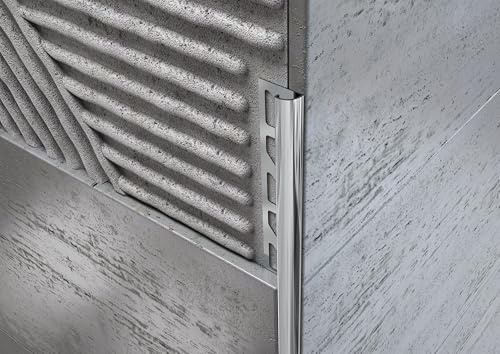 MINUTA PROFILI Profilo Angolare Acciaio Inox Per Ogni Ambiente Profilo Per Pavimenti Resistente Profili In Acciaio Per Piastrelle Angolo Tondo Barra 2,5 M Facile Installazione (OPACO 8X1MM)
