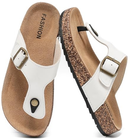 zaxunai Chanclas Mujer Hombre Sandalias con Plantilla de Corcho Verano | Sandalias Ajustables con Plantilla de Corcho Antideslizante para Playa Piscina Jardín Vacaciones