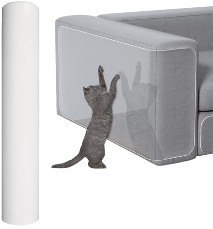 Protezione per Divano per Gatti, 3 m x 20 cm Nastro Adesivo Antigraffio in PVC per Graffi Gatto, Tappetino Antigraffio Tagliabile per Cani e Animali Domestici per Divani, Materassi