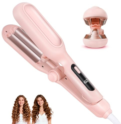 Hair Waver Crimper 20-30mm Deep Waver Curling Iron with Ceramic 3 Barrel 30s Fast Heating, 3 Adjustable Temperature