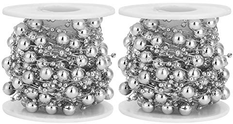 Yizisecce Fivedpointed Star Pearls pärlstring, för bröllopsbrudbukett, juldekoration, 2 st ABS-material, hårdhet och elegant (10 m/volym)