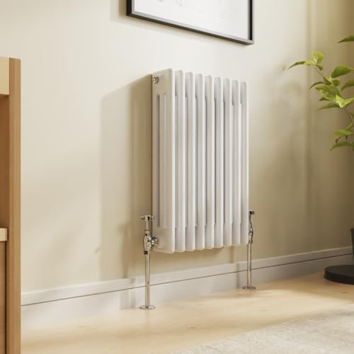 NRG 600x425 Traditional Colosseum Cast Iron Bathroom Radiator Gloss White 3 Panel