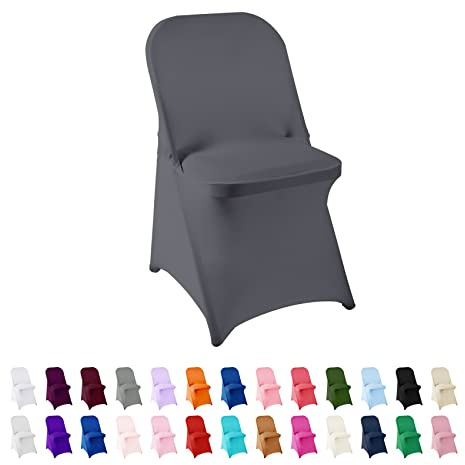 AlGaiety Spandex Chair Cover,25PCS,Living Room Folding Chair Covers,Removable Chair Covers Washable Protector Stretch Chair Cover for Party, Banquet,Wedding Event,Hotel(Gray)