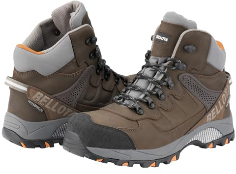 Bellota FTW01-44BS3 Bota de Seguridad Unisex Agro Outdoor S3, Calzado de Trabajo en Piel Hidrófuga Crazy Horse, Membrana Impermeable y Puntera Reforzada Antiabrasión, Resistente a Golpes/Rozaduras, 44