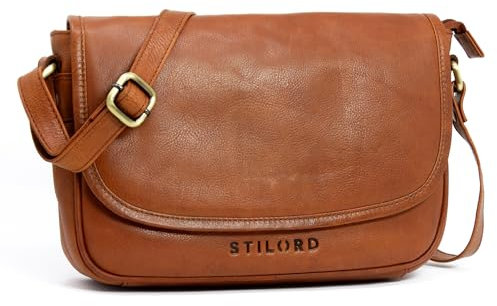 STILORD Damen Handtasche Klein 'Avis' Vintage Frauen Umhängetasche klassische Abendtasche Partytasche Freizeittasche Echtleder, Farbe:texas - braun