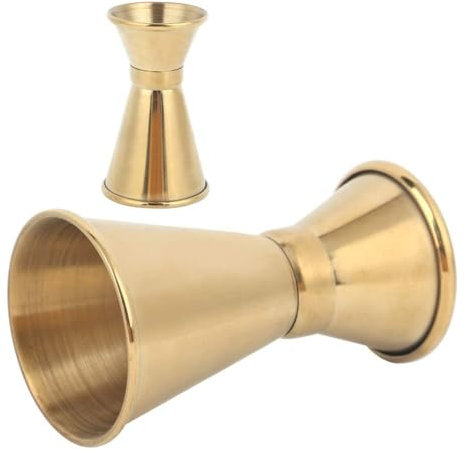 2 Stück Messbecher Cocktail, Cocktailmessbecher Gold Edelstahl Cocktail Doppelmass Skala, Cocktail Messbecher Barmaß, Cocktail Dual Spirit Measure Cup, Geeignet Für Bars Und Wohnungen(S)