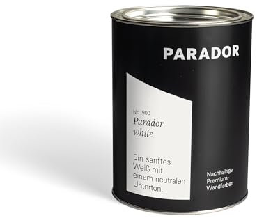 Parador Wandfarbe Parador White weiß neutral 2,5 L - nachhaltige Premium Innenfarbe matt - hohe Deckkraft tropffest spritzfest ergiebig schnelltrocknend geruchsneutral vegan