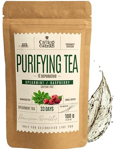 Te Detox Spearmint Tea | Te de Menta Hierbabuena con Hinojo, Anís, Alcaravea y Frambuesa | Infusión Digestiva y Depurativa sin Cafeína | Infusiones a Granel con Ingredientes Naturales | 100 g