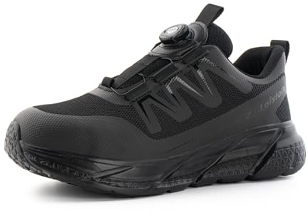 Loiston Zapatos de Seguridad para Mujer Zapatos de Trabajo Zapatillas de Seguridad Puntera de Acero Ligero S1p S1 S2 S3 SRC Negro K06 Gr.37