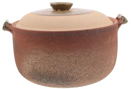 Abaodam Casseruola in Terracotta Con Per Stufati e Zuppe Adatta Per Cottura Induzione e Uso in Cucina Isolamento Termico Per Mantenere Calore