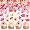52 Pezzi Fiori Cupcake Toppers, Decorazioni per Cupcake, Decorazioni per Dolci a Forma di Fiori, Fiori Cake Toppers Festa di Compleanno Decorazione, Decorazioni Torte(Fiori)