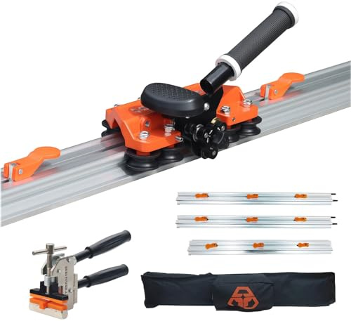Meizuishi Cortador Manual Portátil 2.8m - Corte Máx. 12mm para Baldosas/Piedra - Sistema de 3 Discos para Cerámica - Kit Completo con Guías 80/100/180/200cm