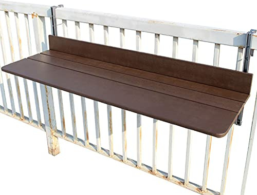 Hängbord, balkonghängbord, hängande trädgårdsskrivbord, utomhushylla bredvid veranda och fönster, multifunktionellt skrivbord och mathylla (storlek: 120 * 37 cm)