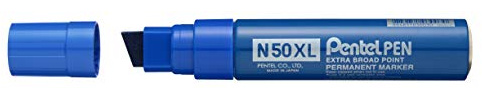 Pentel N50XL Chisel Tip Permanent Marker - Blue (Pack of 6)