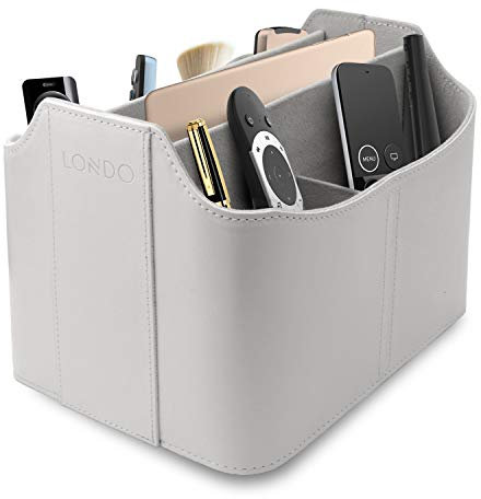 Londo Leder Fernbedienung Organizer und Halter mit Tablet Fach, Fernbedienungshalter - Multifunktion Aufbewahrung