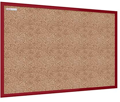 ALLboards Board Of Kork Mit Einem Bilderrahmen Farbige Holz Perfekt Für Büro, Öffentliche Plätze, Haus | Einfache Montage rahmen, rot, holz - cork braun 120x90cm