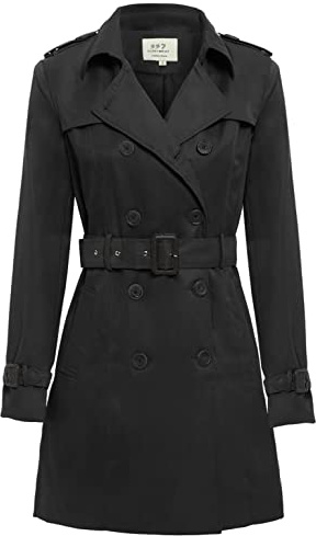 SS7 femmes Trench-coat femmes Mac (38, Noir)