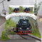 iYoucase 3D Bettwäsche Retro-Zug 155x220 cm 3teilig 100% Mikrofaser Eisenbahn Bettbezug mit Reißverschluss Jungen Mädchen Teenager Sommer Atmungsaktive Bettwaren mit 2 Kissenbezüge 80x80 cm