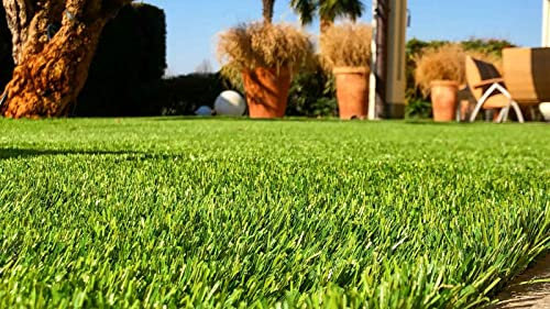 NEXTRADEITALIA CF da 1PZ Prato Sintetico Artificiale 1x1mt =1mq spessore 20mm fondo drenante Manto erboso/Tappeto erba finta 4 sfumature realistico