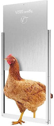 VOSS.farming Hühnerklappe Tür, Hühner-Schiebetür für automatische Hühnerklappe, Alu 300 x 400mm, Hühnertür, Aluminiumklappe