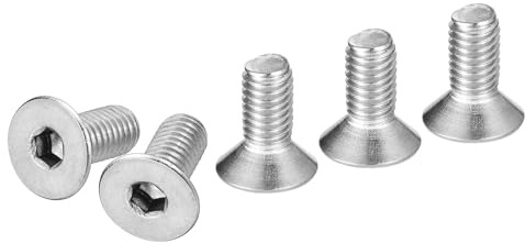 DTGN M5-0.8x12mm Flat Head Socket Cap Screws 25Pack 304 SS Full Thread